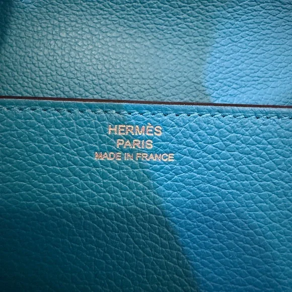 Hermes Blue Leather Roulis Compact Wallet with Silver Hardware - Picture 10 of 11